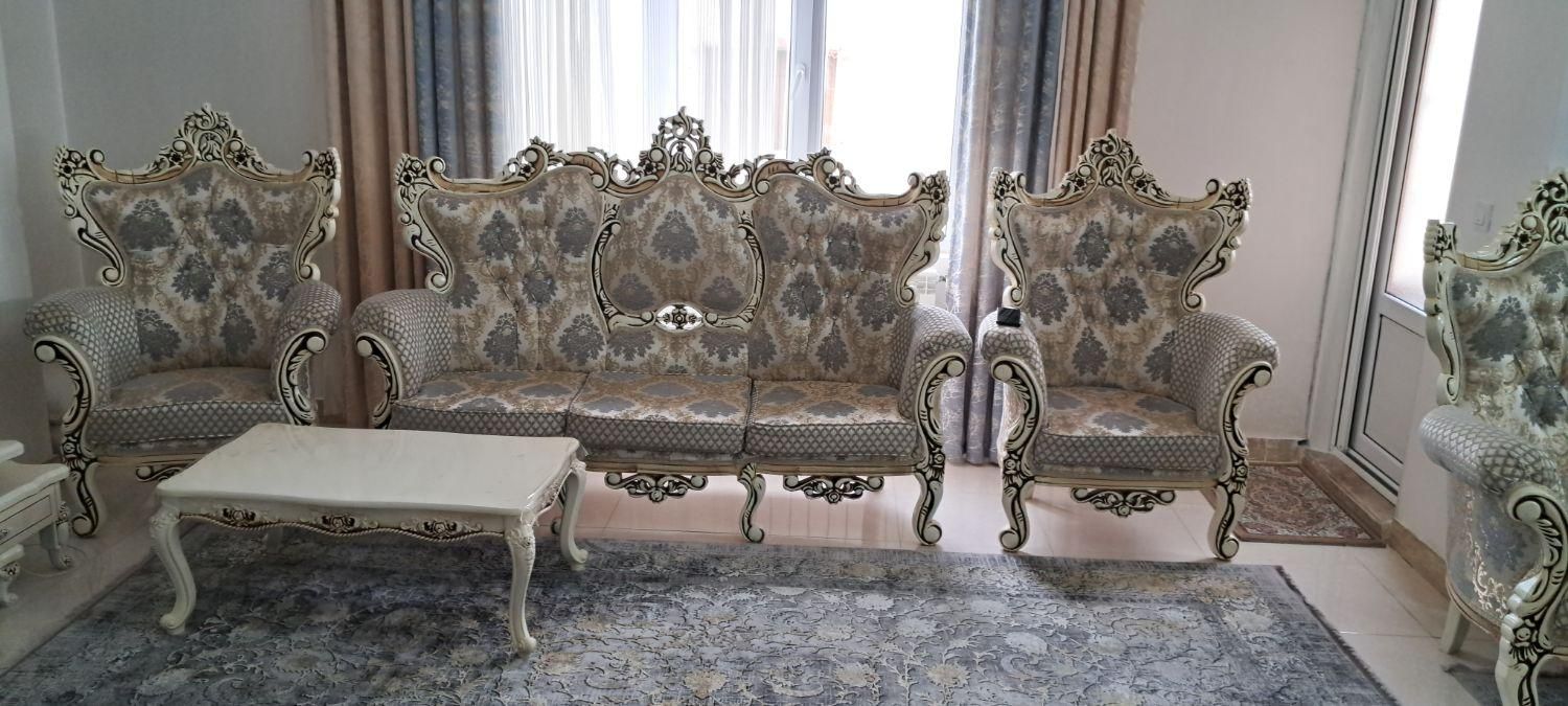 مبلمان سلطنتی و استیل تمام چوب جنس آس ۹نفره|مبلمان خانگی و میز عسلی|تنکابن, |دیوار