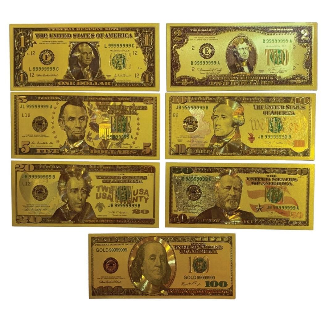 یورو و دلار کلکسیونی و تزیینی ( روکش آب طلا )|کلکسیون سکه، تمبر، اسکناس|کرج, شهرک بنفشه|دیوار