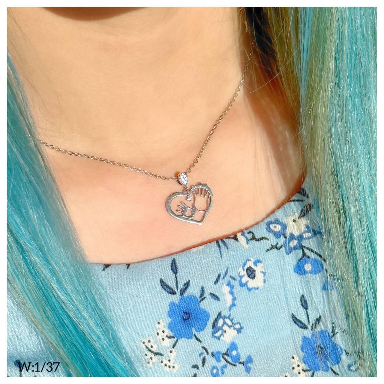 گردنبند نقره قلب دو طرفه تزئین پک خرس و ادکلن|بدلیجات|تبریز, |دیوار