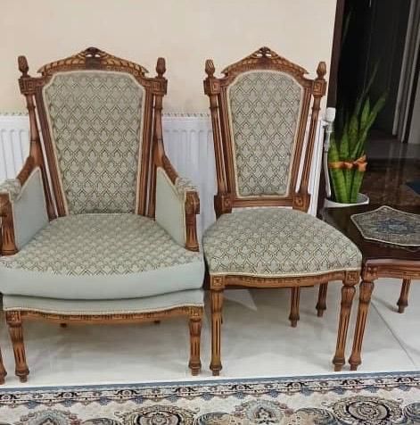 مبل استیل نه نفره کله کاجی کار دست با پارچه ترک|مبلمان خانگی و میز عسلی|شیراز, فرهنگ شهر|دیوار