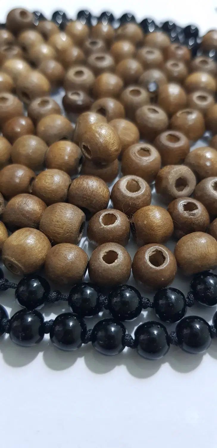 مهره چوبی و سنگ طبیعی اونیکس (عقیق سیاه) اصل|جواهرات|تهران, اقدسیه|دیوار