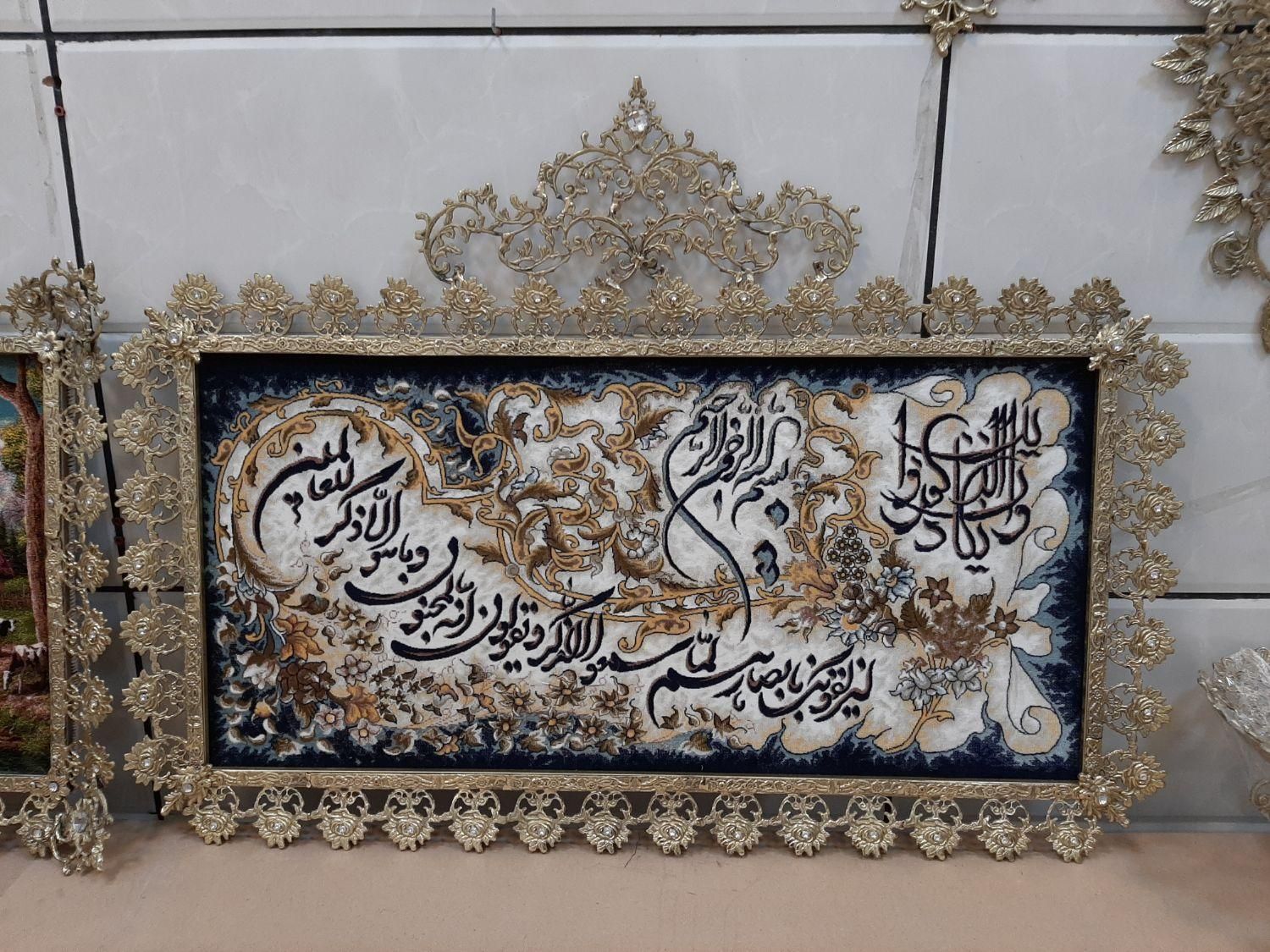 تابلو فرش بزرگ گل رز تاجدار فرش ۱۰۰در۵۰ برنز سوگلی|تابلو فرش|زنجان, |دیوار