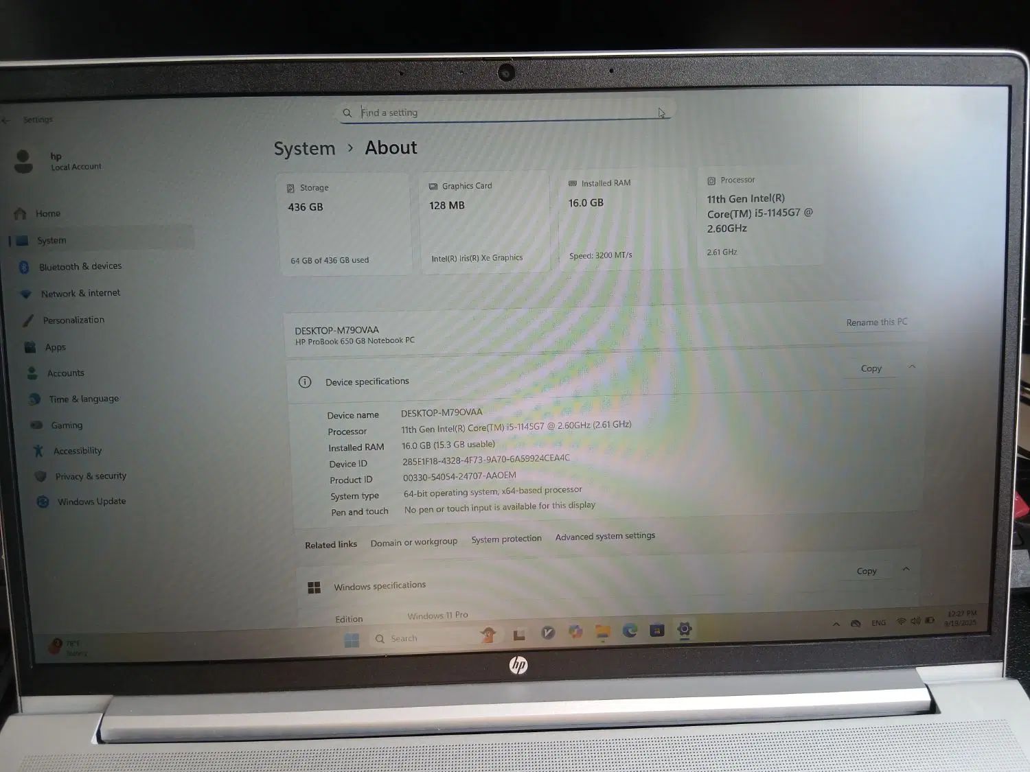 لپتاپ HP ProBook 650 G8 i5 نسل 11 رم 16 SSD 512|رایانه همراه|تهران, شهر زیبا|دیوار