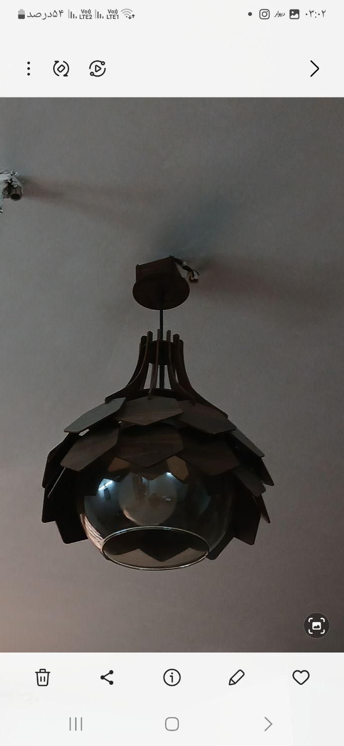 لوستر آویز چوبی آبسردکن و کتابخانه|لوستر و چراغ آویز|کاشان, فاز ۱ ناجی آباد|دیوار