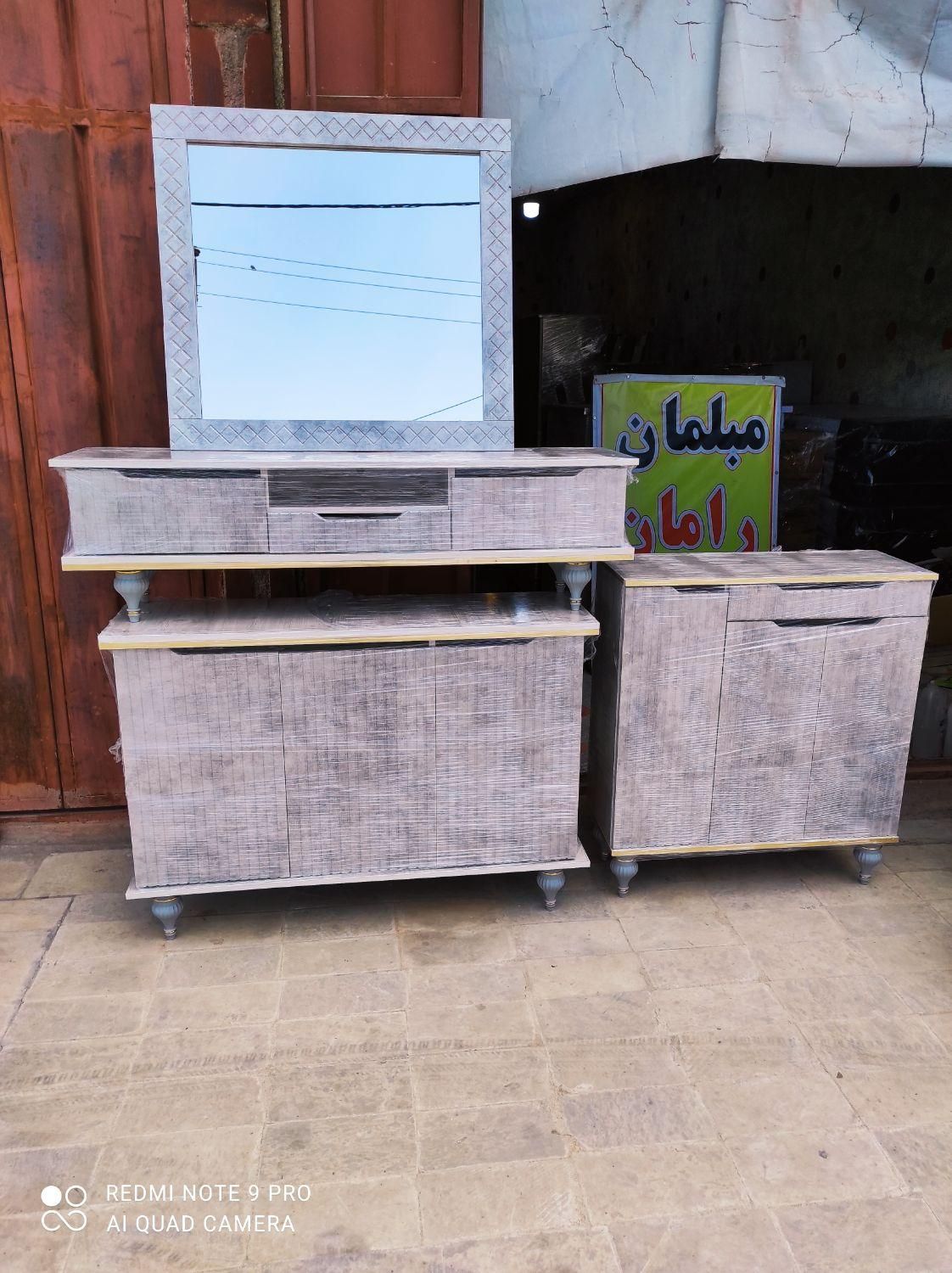 ست آیینه کنسول و میز تلویزیون و جاکفشی|بوفه، ویترین، کنسول|خرم‌آباد, |دیوار