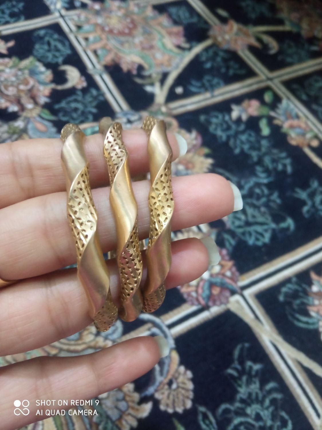 سه عدد النگو رنگ ثابت مثل طلا|بدلیجات|میناب, |دیوار