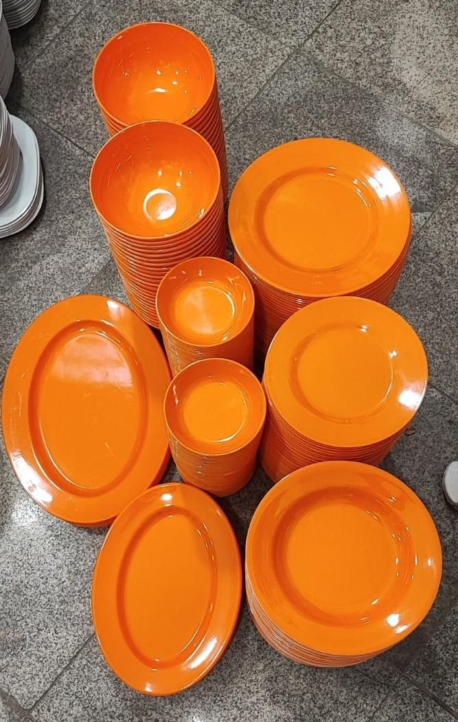 سرویس ملامین گرد/نارنجی/نشکن/قیمت قبل ارسال رایگان|ظروف سرو و پذیرایی|مشهد, کارمندان دوم|دیوار