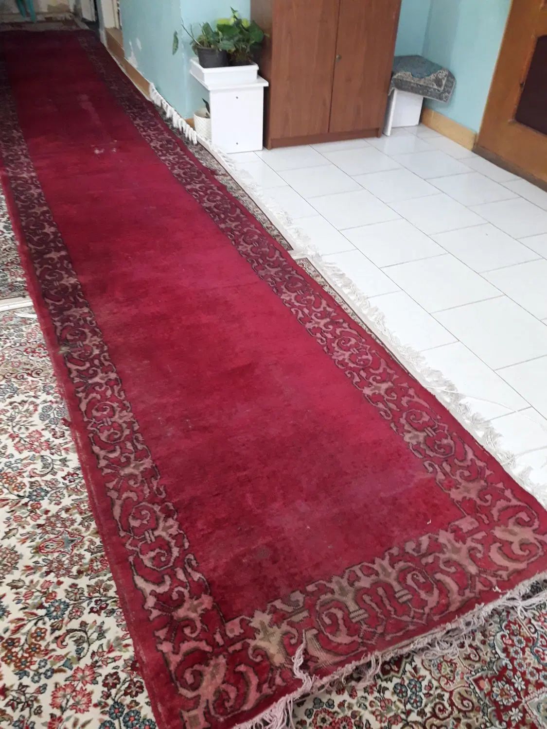 فرش دستباف کناره قدیمی|فرش|رشت, ساغری سازان|دیوار