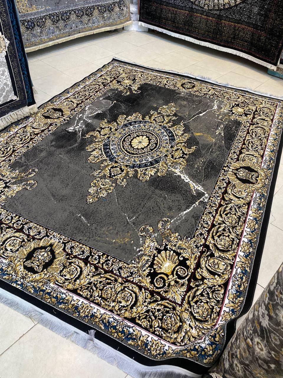 فرش 12 متر طرح سنگ نما زغال سنگی|فرش|سمنان, |دیوار