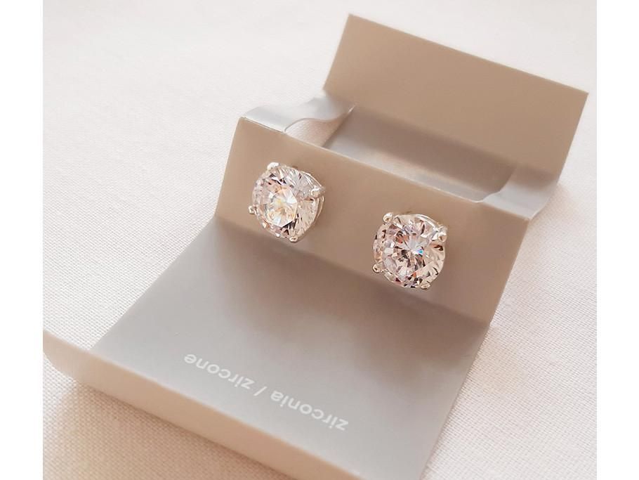 گوشواره نقره نگین زیرکنیا مدل سفید|بدلیجات|گرگان, |دیوار