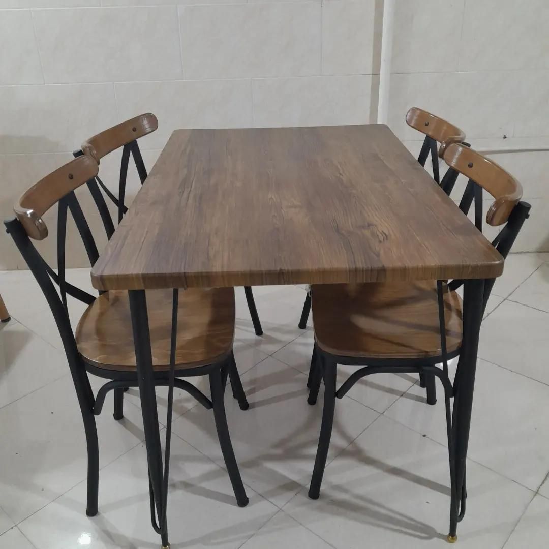 میزگردومربع پایه ایفلی//باصندلیهای متنوع کدF2|میز و صندلی غذاخوری|گرگان, |دیوار