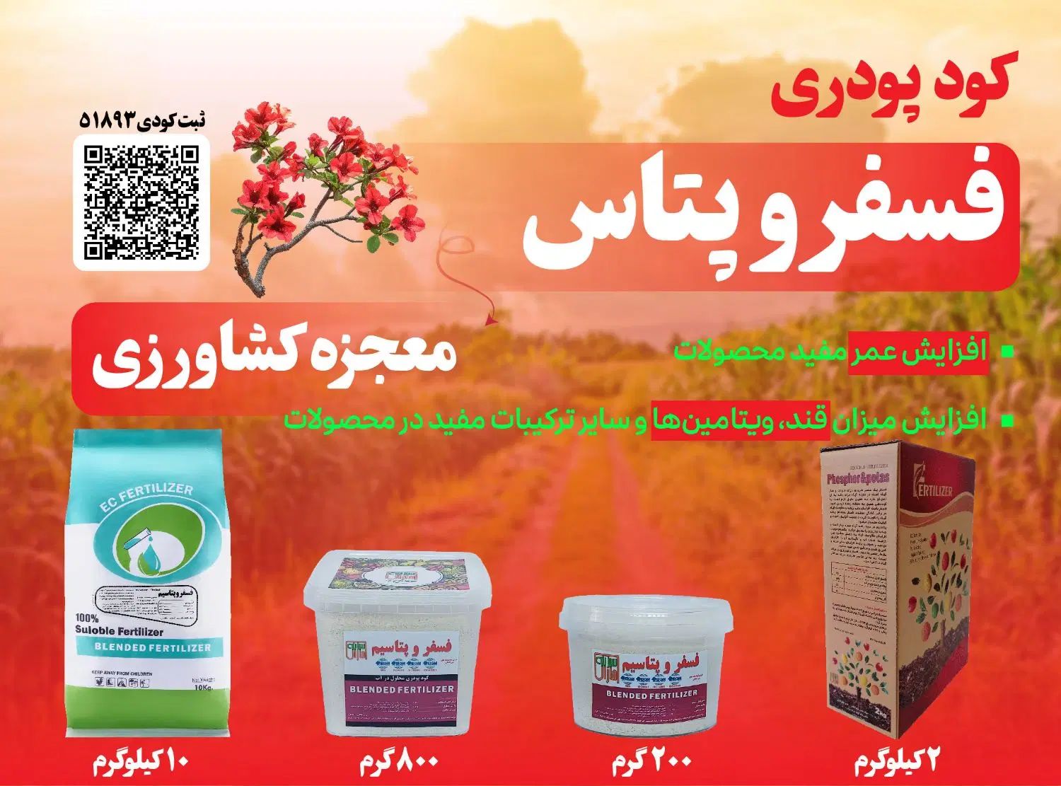 فروش کودپودری فسفروپتاس معجزه کشاورزی|گل و گیاه طبیعی|رشت, آزادگان|دیوار