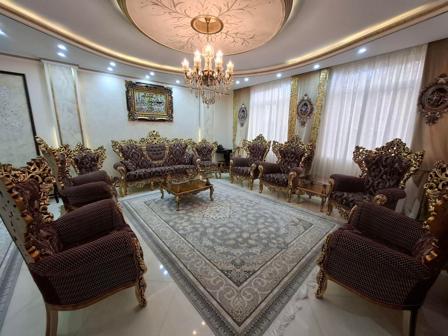 مبل سلطنتی ۱۱ نفره چوب راش|مبلمان خانگی و میز عسلی|تهران, مرزداران|دیوار