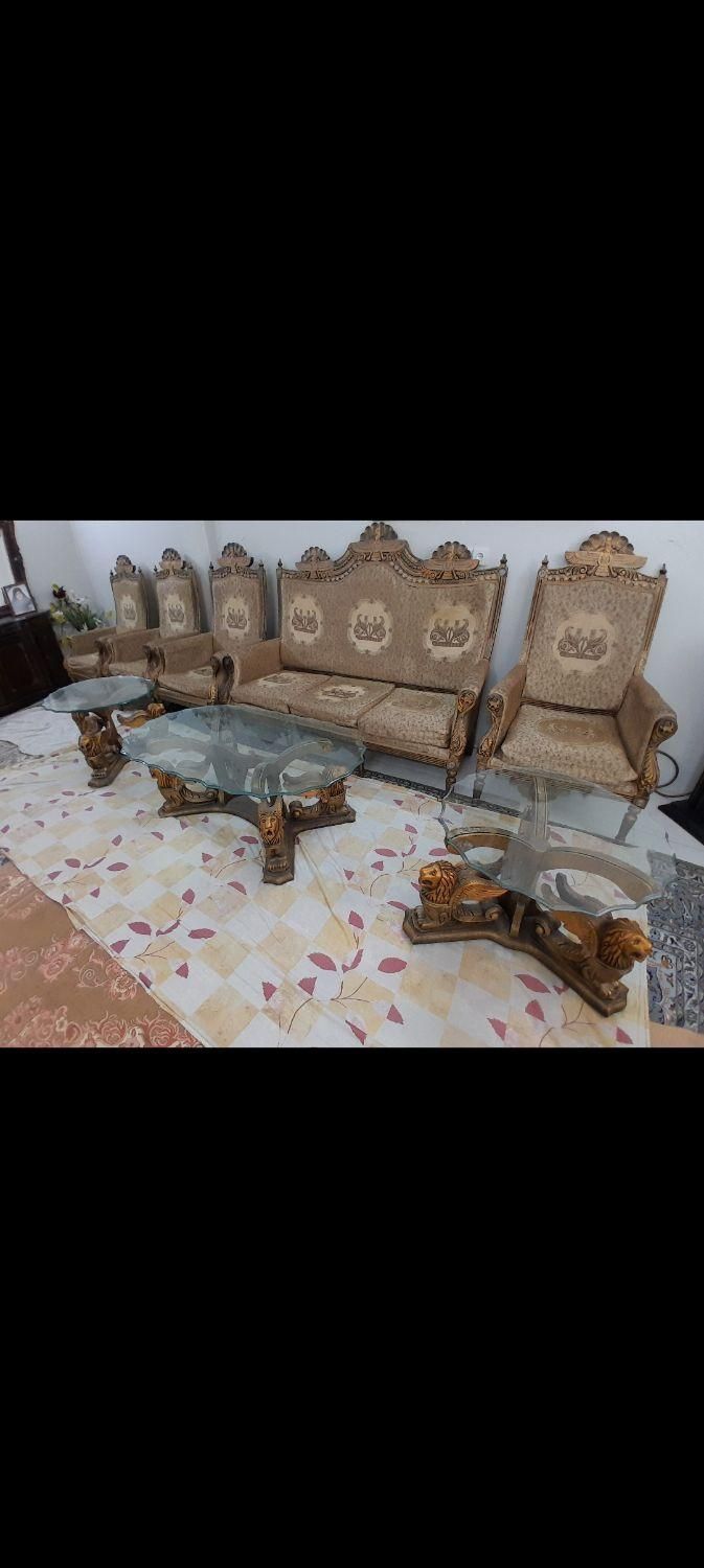 1 عدد جلو مبلی + ۲ عدد میز عسلی|مبلمان خانگی و میز عسلی|تهران, خرمشهر|دیوار