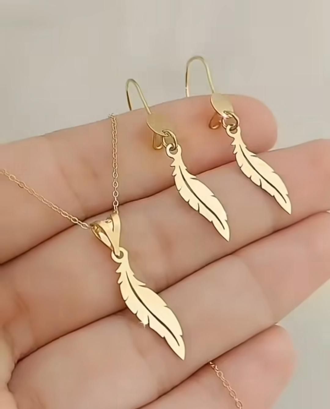 نیم ست نقره طرح پر|جواهرات|مشهد, جانباز|دیوار