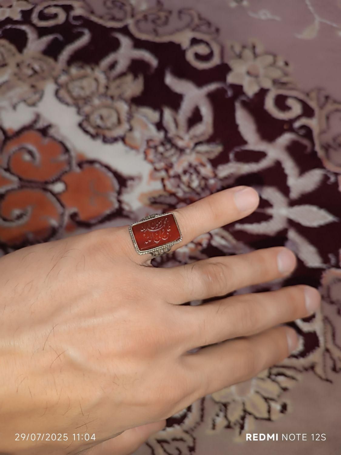 انگشتر عقیق قرمز نقره|جواهرات|خرم‌آباد, |دیوار