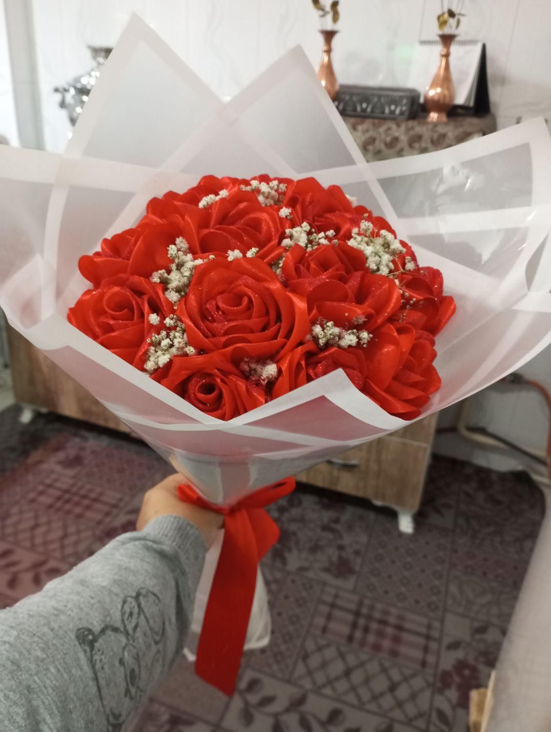 گل های روبانی فقط شاخه ای 20|گل مصنوعی|مراغه, |دیوار