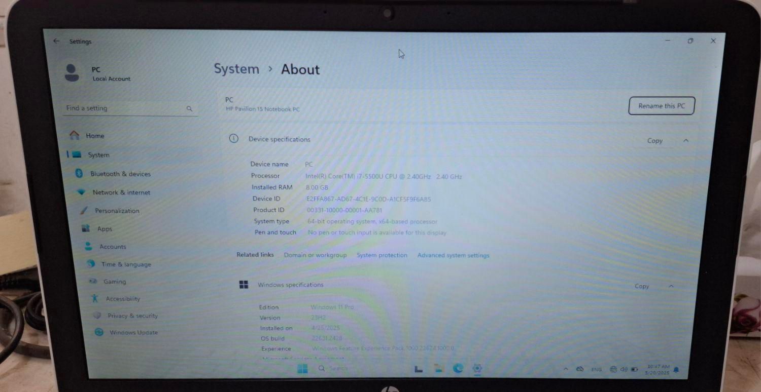 لپ تاپ HP PAVILION 15 -P21NE سفید رنگ|رایانه همراه|تهران, وردآورد|دیوار