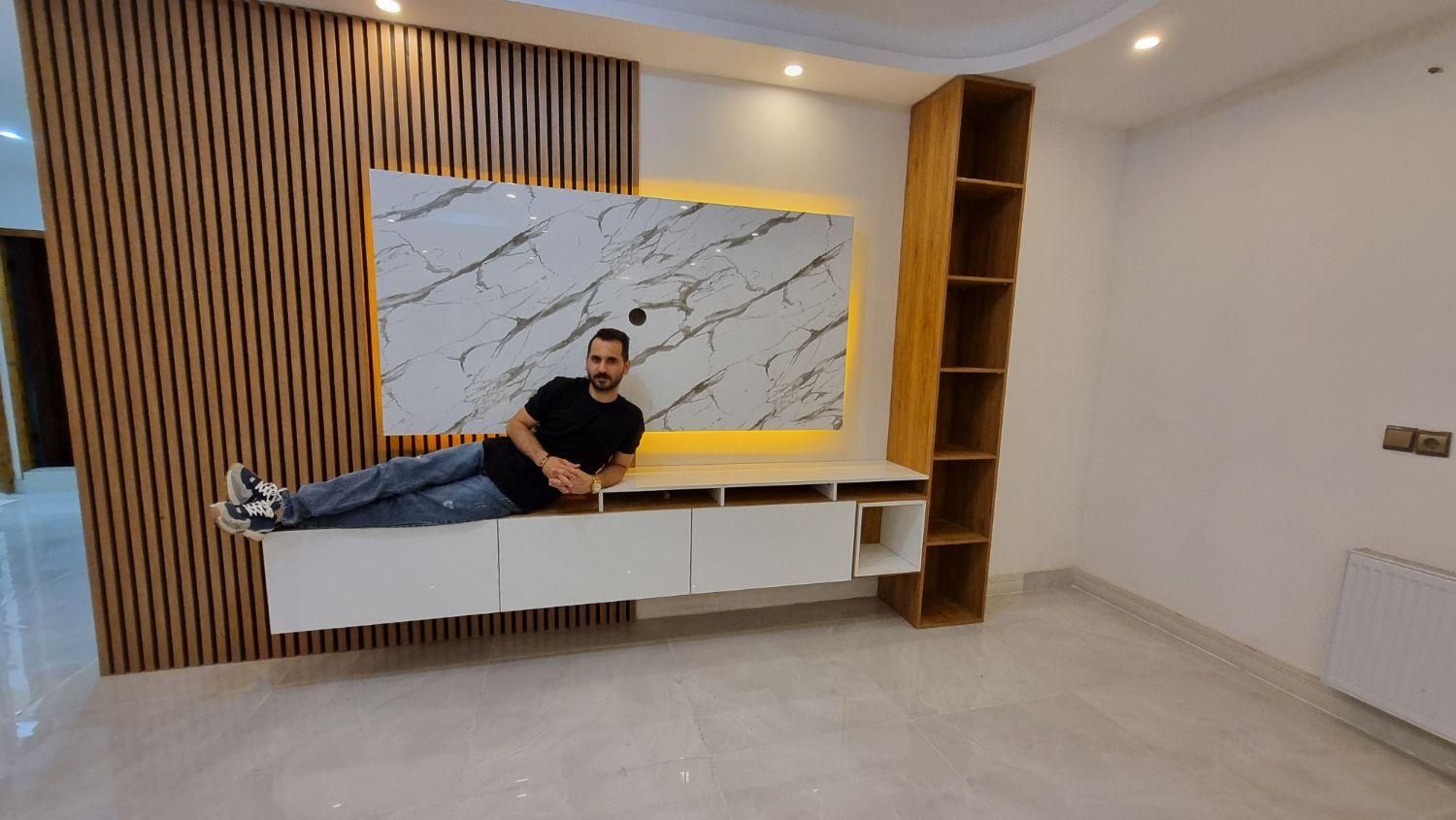 کابینت AGT سفید کمددیواری پاکچوب وTV wall|مصالح و تجهیزات ساختمان|پردیس, فاز ۲|دیوار