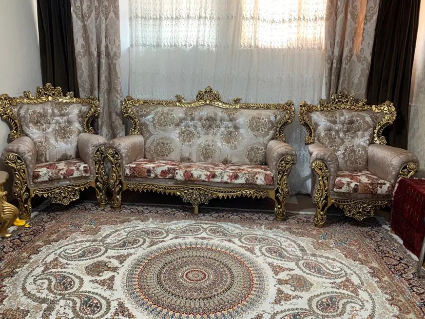 مبلمان ۹ نفره همراه با روکش پارچه ای|مبلمان خانگی و میز عسلی|تهران, طیب|دیوار