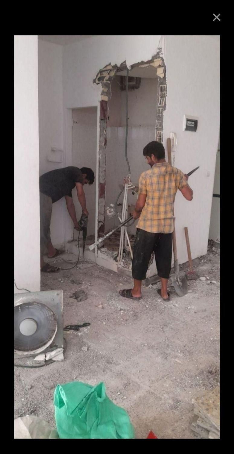 کنده کاری وتخریب کاری تضمینی باابزارکامل بنایی|خدمات پیشه و مهارت|بندرعباس, |دیوار