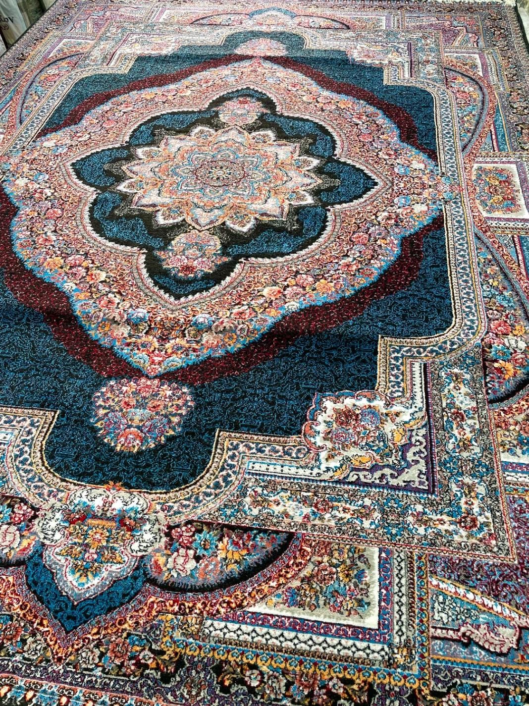 فرش ۱۲متر نخی نو سرمه ای تعداد/توحید ۲ ماندگار|فرش|بیرجند, |دیوار