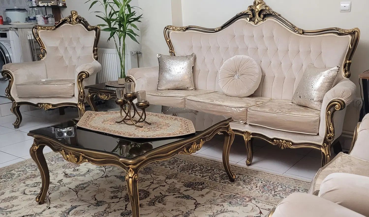 مبلمان ۷ نفره +ناهرخوری۸نفره+میزپذیرایی+یکعدد عسلی|مبلمان خانگی و میز عسلی|تهران, المهدی|دیوار
