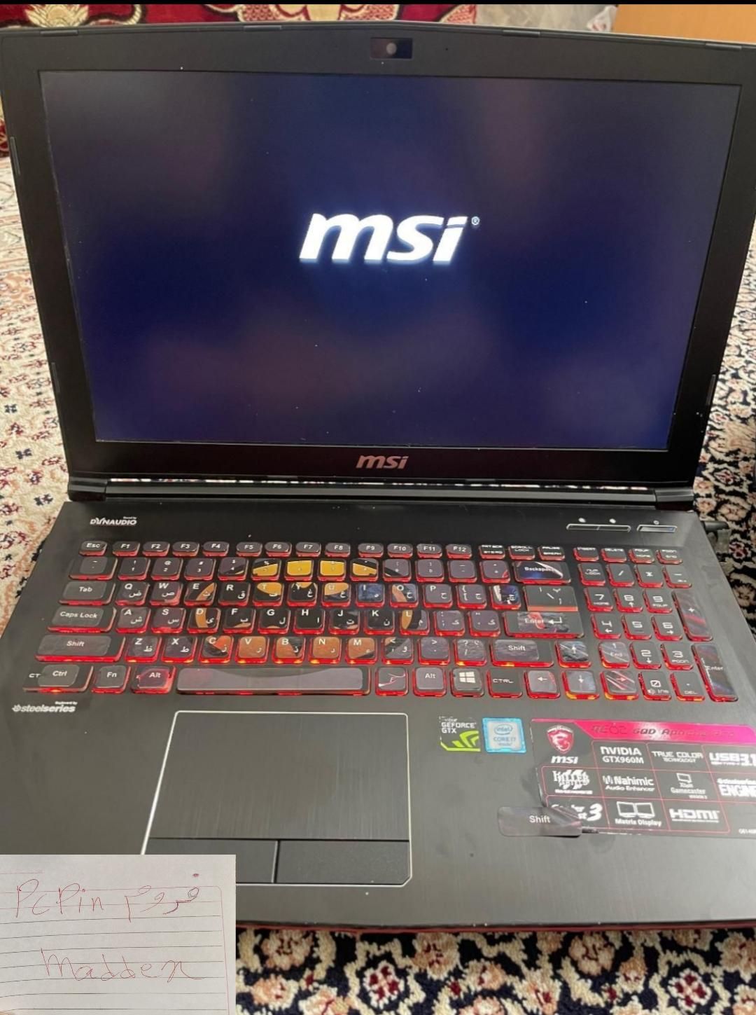 لپ تاپ گیمینگ نسل 6 msi|رایانه همراه|مشهد, هدایت|دیوار