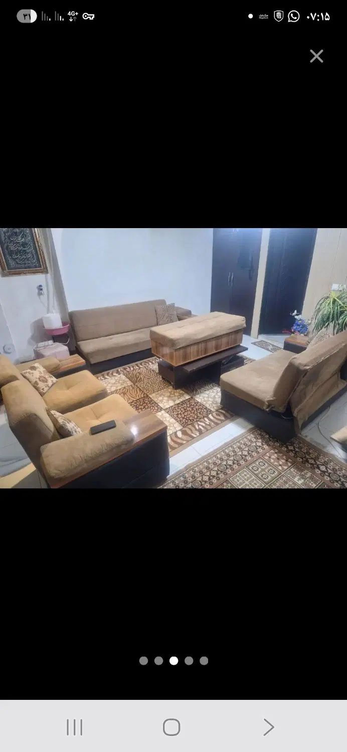 مبلمان راحتی ۷نفره همراه میزبان وتخت شو|مبلمان خانگی و میز عسلی|مشهد, شهید رضوی|دیوار