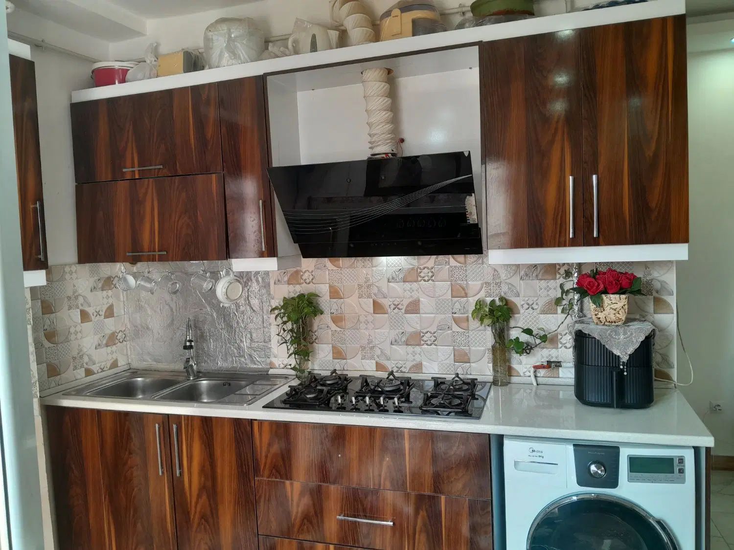 کابینت ملامین درجه ۱.همراه سینگ ظرفشویی+هود+شیر اب|جاکفشی، کمد، دراور|رشت, کوی حسینی|دیوار