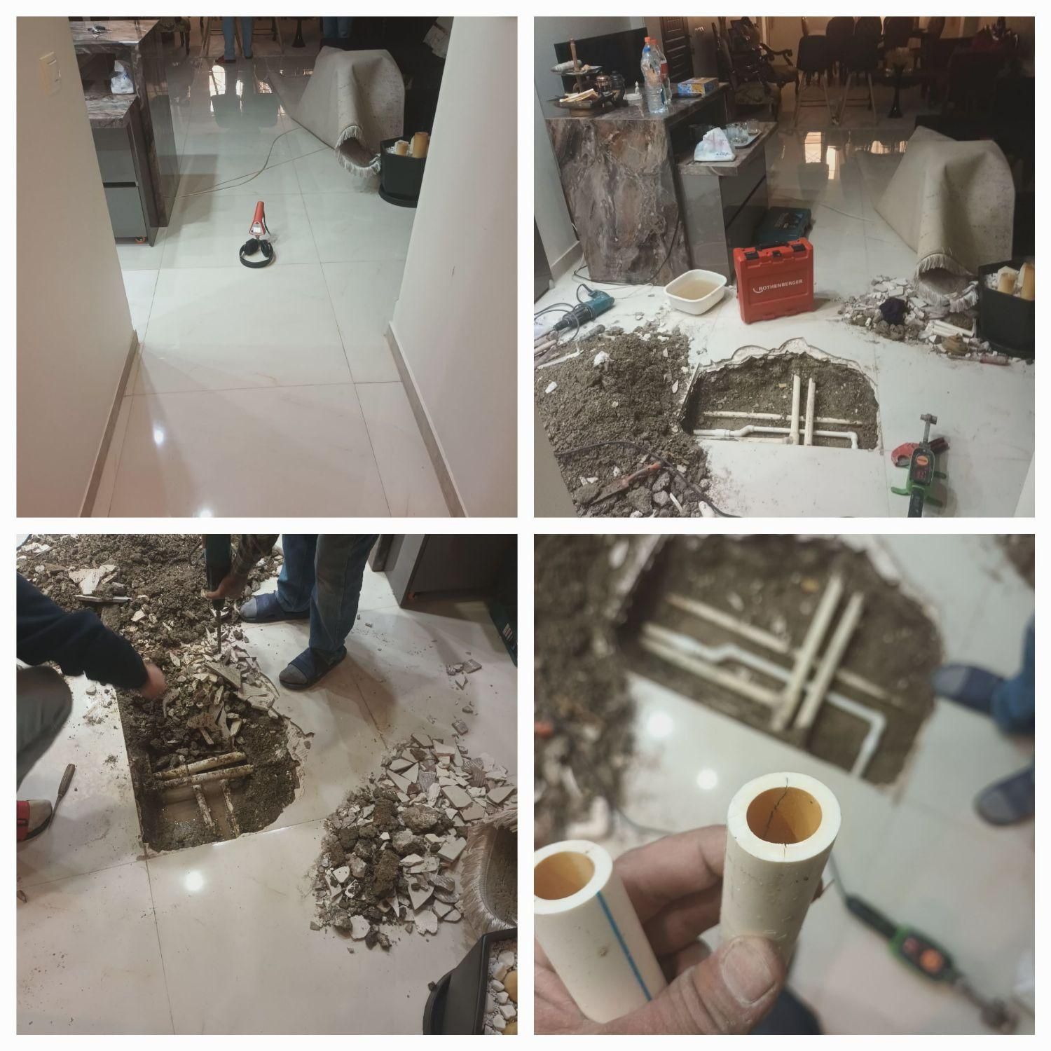 تاسیسات تشخیص ترکیدگی لوله کشی رفع نم بازسازی|خدمات پیشه و مهارت|پردیس, فاز ۵|دیوار