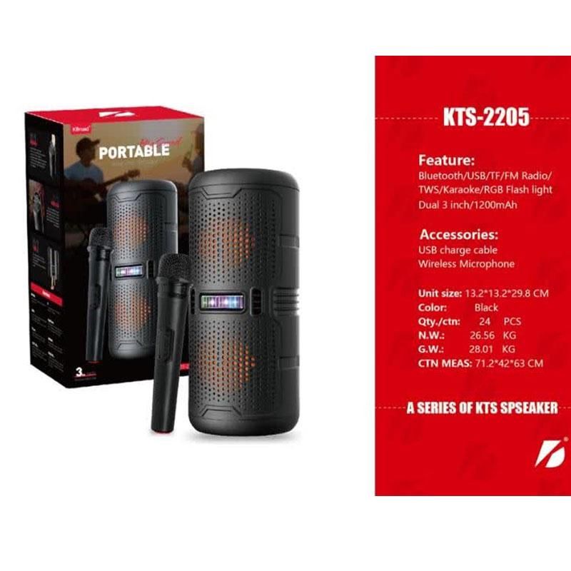 فروش ویژه اسپیکر بلوتوث KTS-2205 + میکروفون بی‌سیم|پخش‌کننده همراه|کرج, کمال‌شهر|دیوار