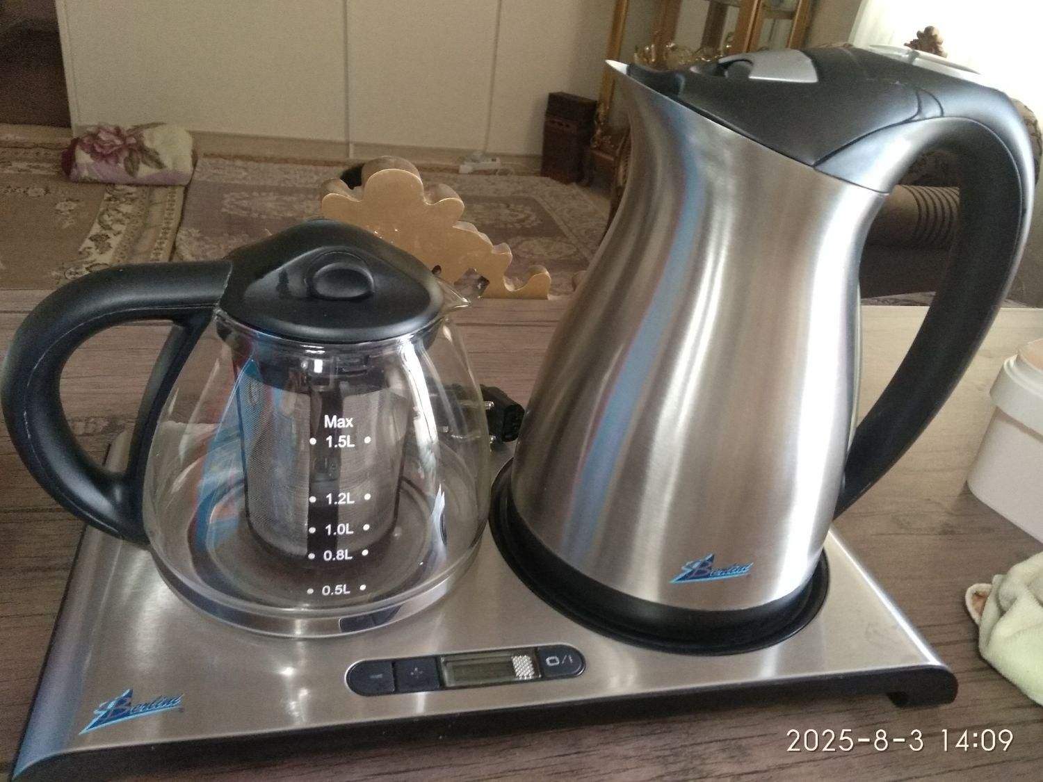 چای ساز استیل تایمر کم وزیاد داره برای جوشاندن آب|سماور، چای‌ساز، قهوه‌ساز|تهران, یافت آباد جنوبی|دیوار
