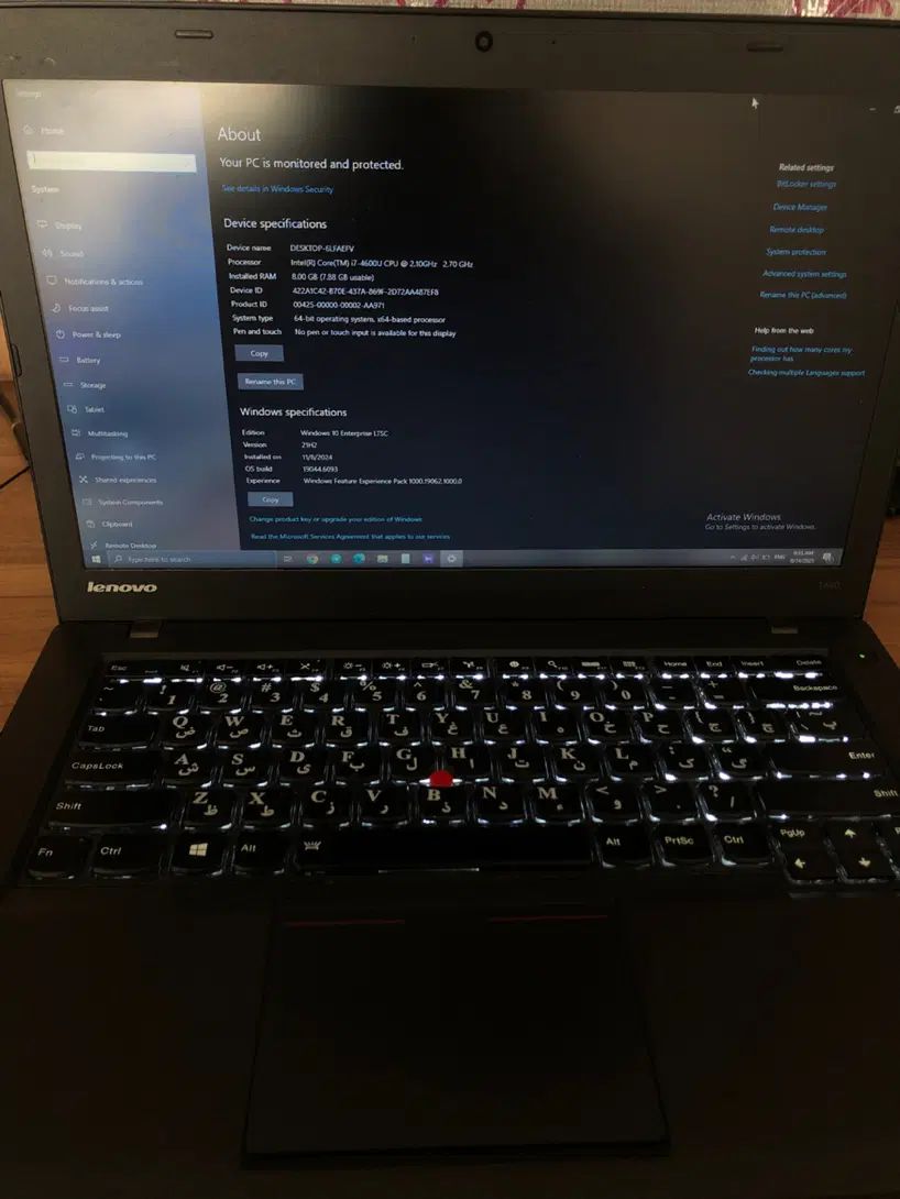 لپ‌ تاپ Lenovo ThinkPad T440 بسیار تمیز|رایانه همراه|مشهد, شاهد (شهرک غرب)|دیوار