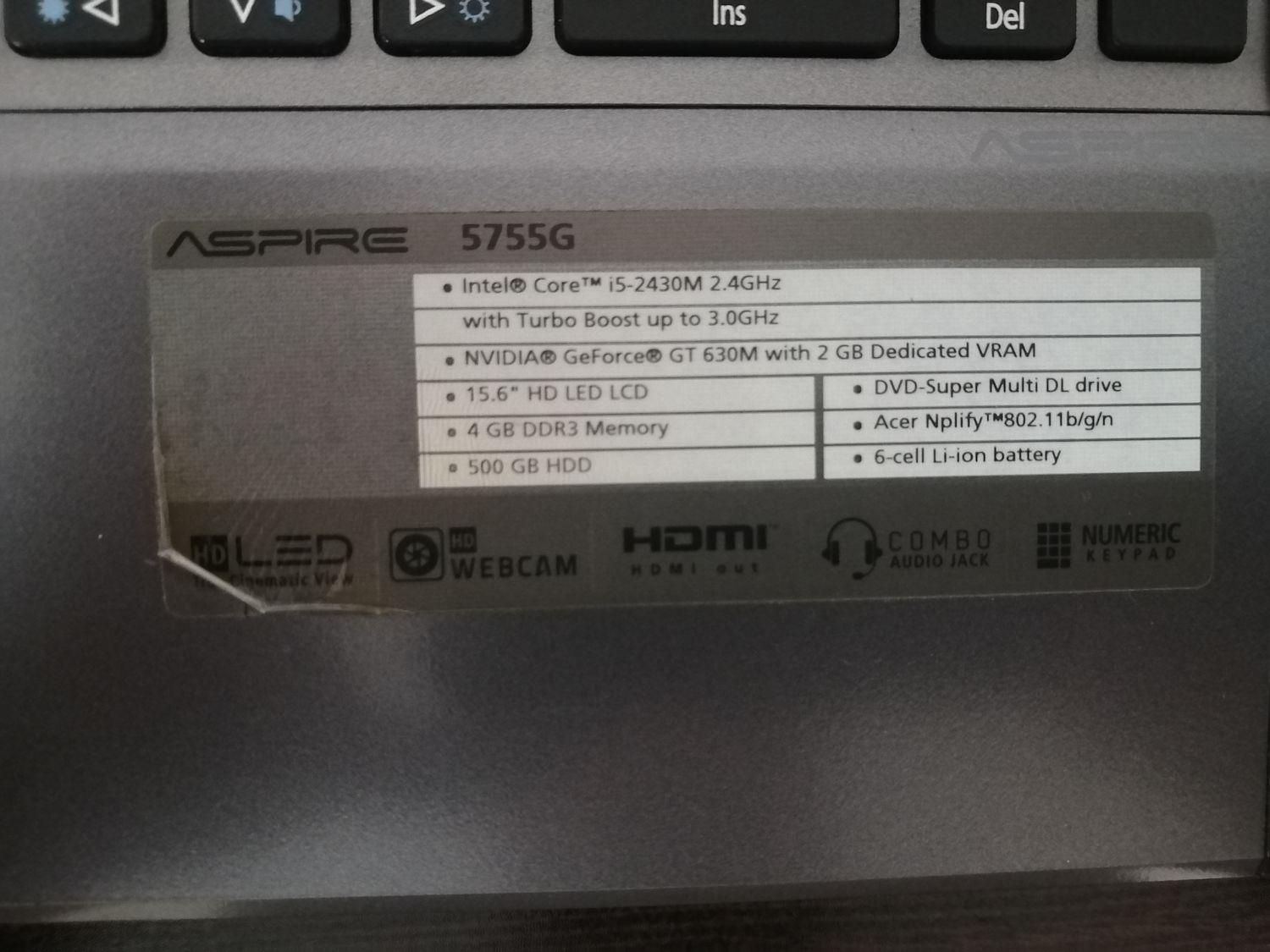 لپتاپ ایسر aspire 5755G|رایانه همراه|فردیس, |دیوار