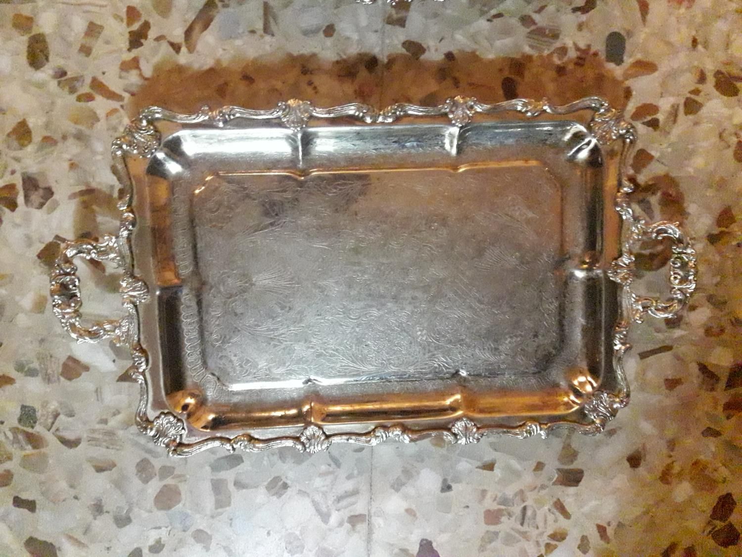 سینی و دیس  پایه دار سیلور  نوستالژی دور توری|ظروف سرو و پذیرایی|تهران, جمال‌زاده|دیوار