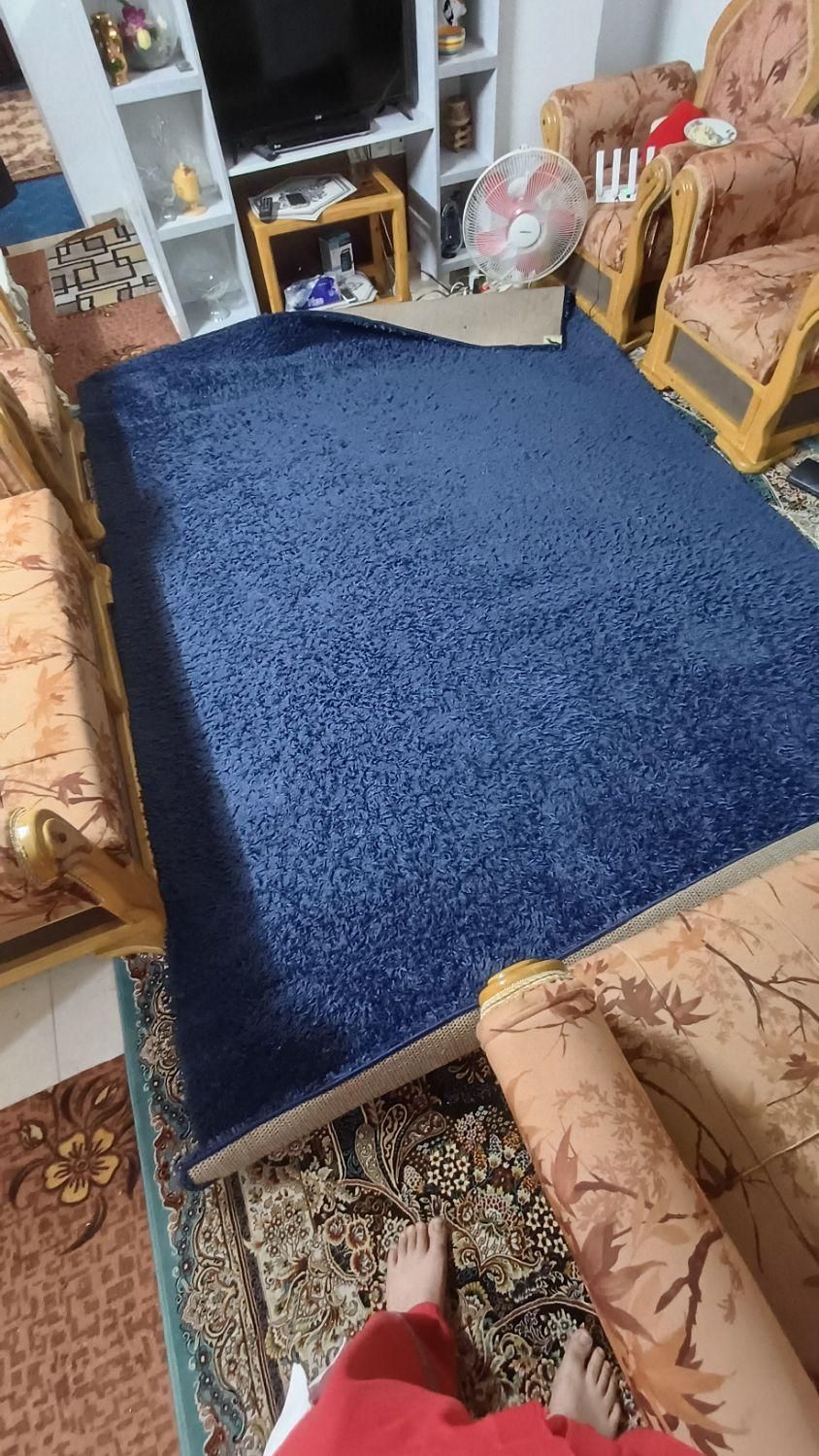 فرش فانتزی آبی کربنی|فرش|لاهیجان, قیام|دیوار