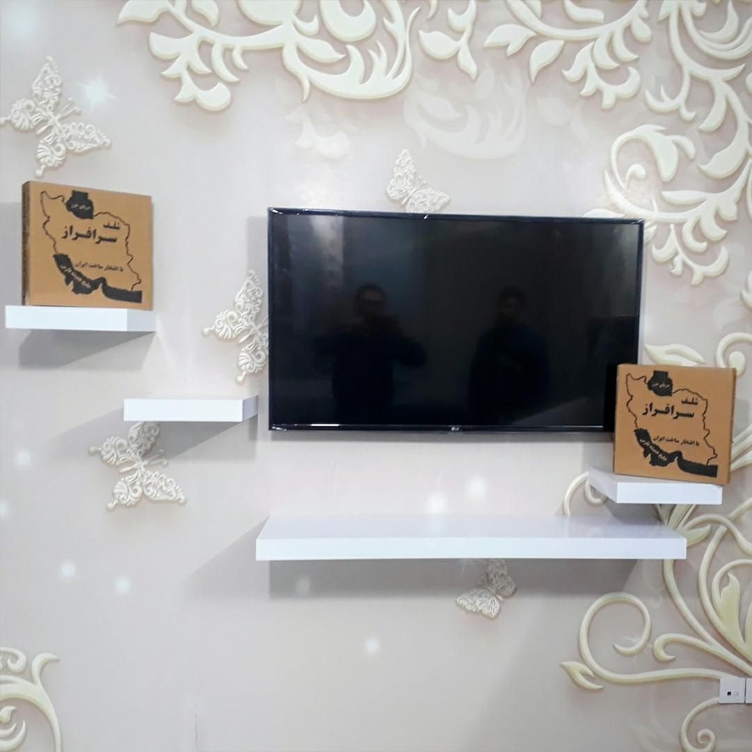 طبقه چوبی دیواری 30 در 60|کتابخانه، شلف، قفسه‌های دیواری|اسلام‌شهر, شهرک مفیدی|دیوار