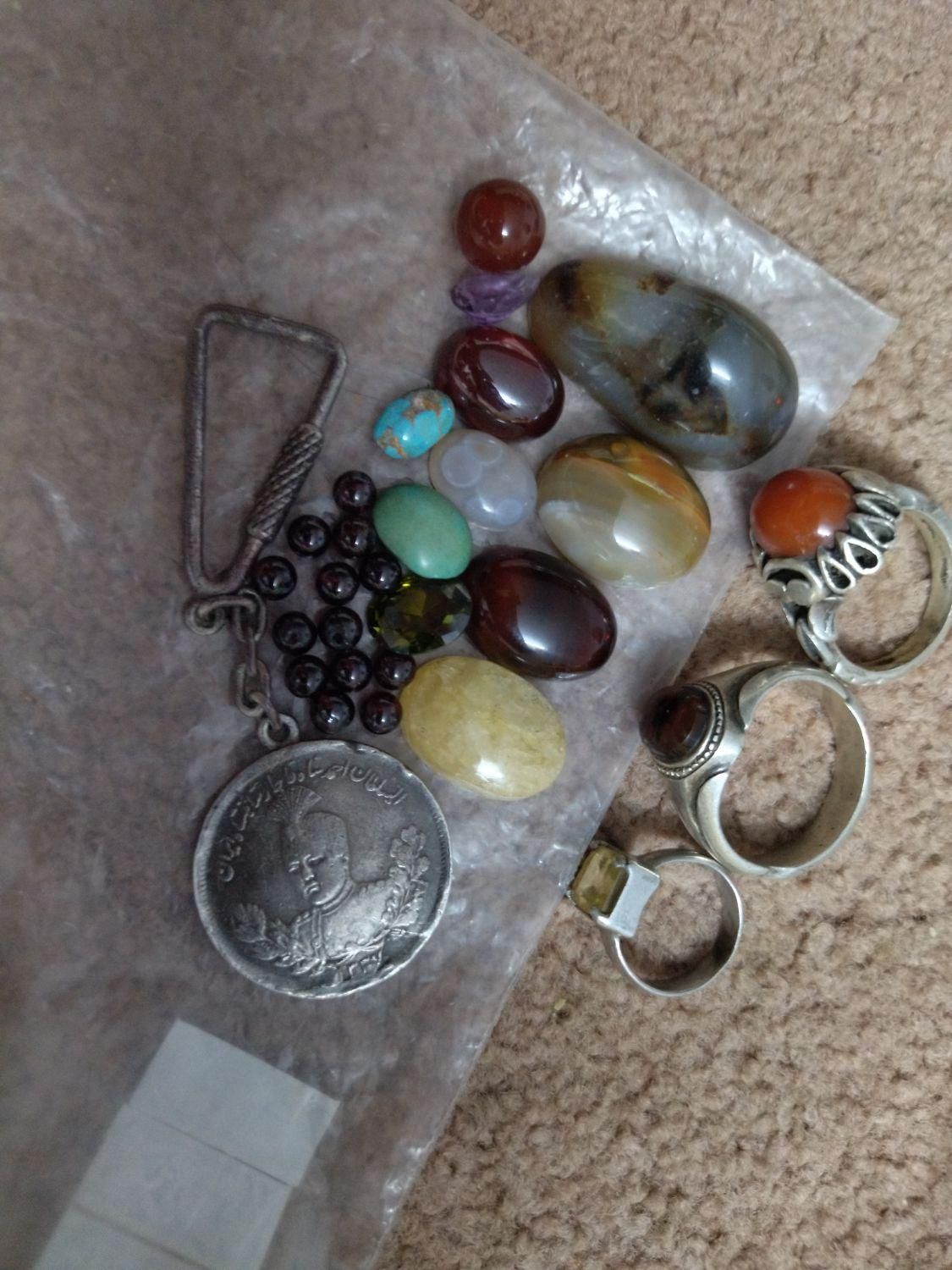 انگشتر،سنگ،سکه قدیمی عتیقه قاجاری|کلکسیون سکه، تمبر، اسکناس|فردیس, منظریه|دیوار