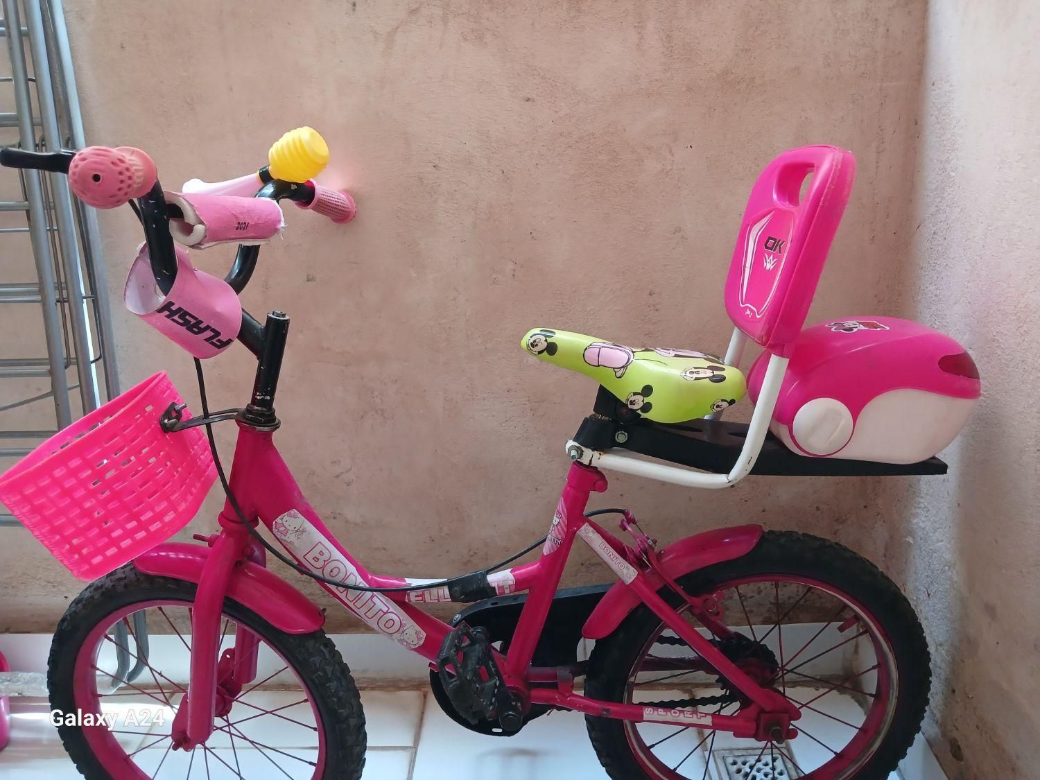 دوچرخه دخترانه صورتی سایز ۱۶|دوچرخه، اسکیت، اسکوتر|نسیم‌شهر, |دیوار