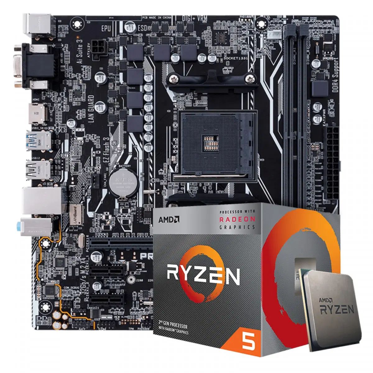 ryzen 5 3400g به همراه مادربرد a320 m ایسوس|قطعات و لوازم جانبی رایانه|اصفهان, خلیل آباد|دیوار