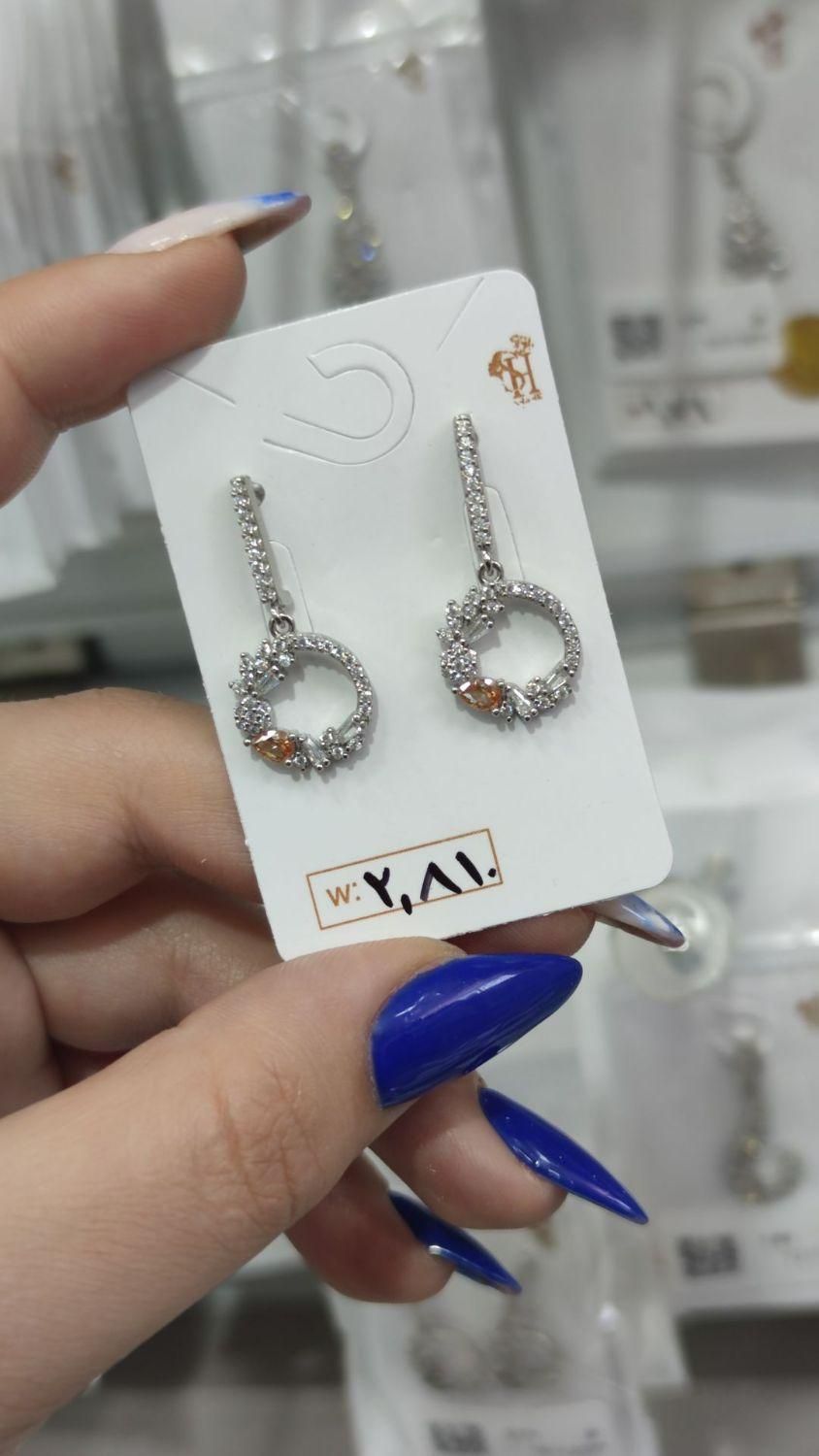 گوشواره نقره روکش طلا کد 000146 زنانه دخترانه|بدلیجات|تبریز, |دیوار