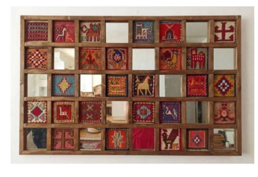 قاب آینه گلیم فرش ورنی|تابلو، نقاشی، عکس|شاهین‌شهر, طالقانی|دیوار