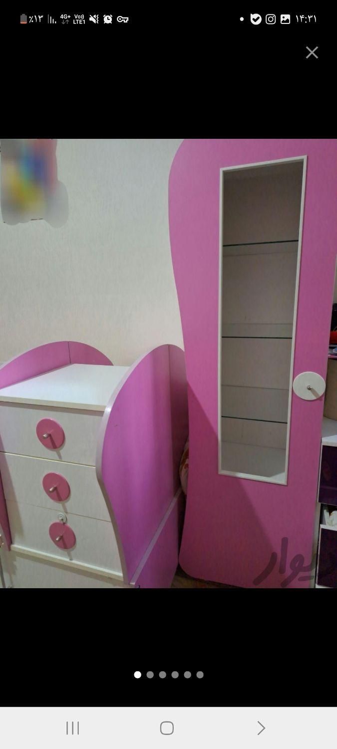 در حد نو تخت وکمد|تخت و صندلی بچه|شیراز, گلدشت معالی‌آباد|دیوار