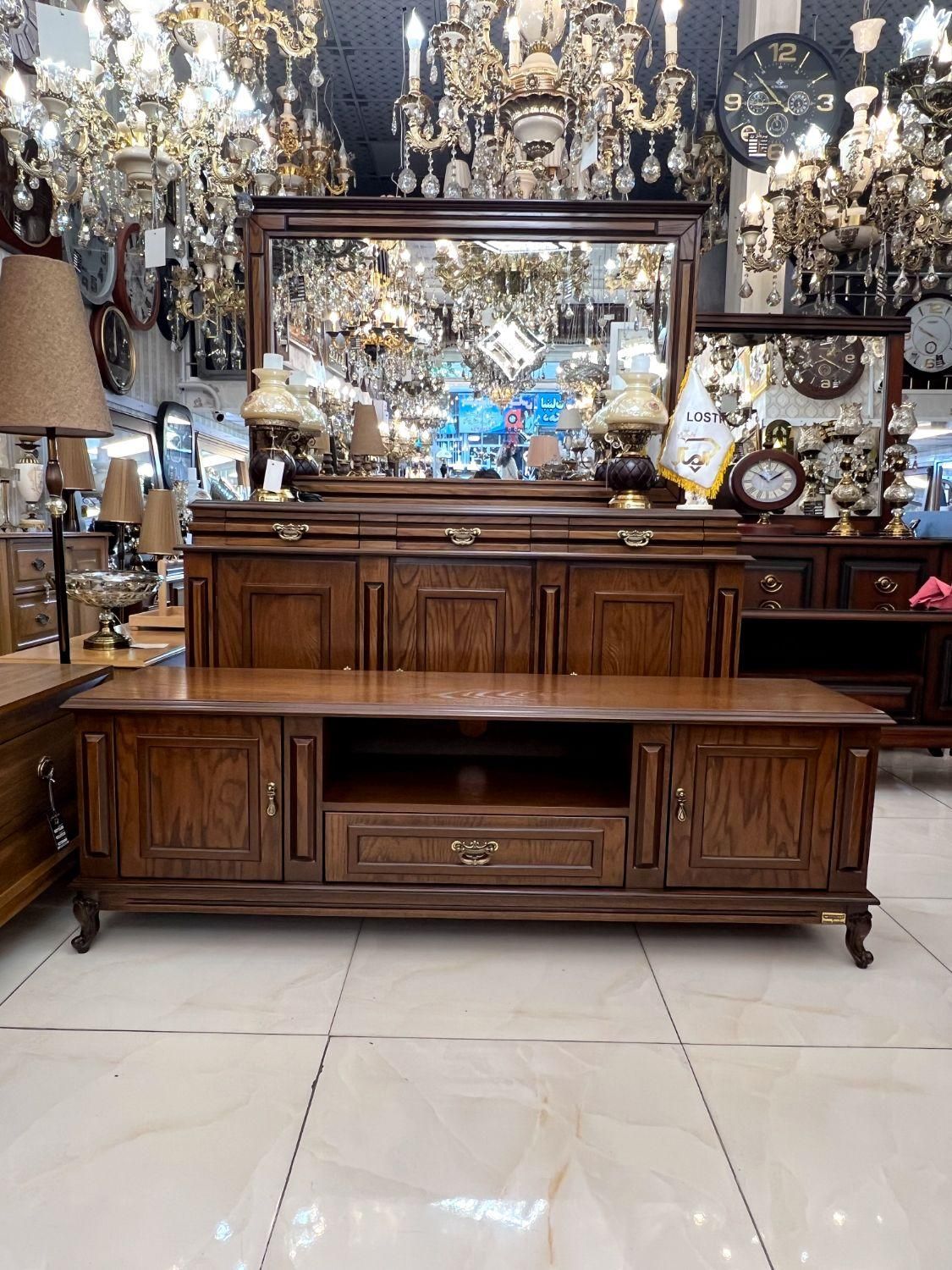 آینه کنسول میزتلوزیون|بوفه، ویترین، کنسول|کرج, حصارک بالا|دیوار