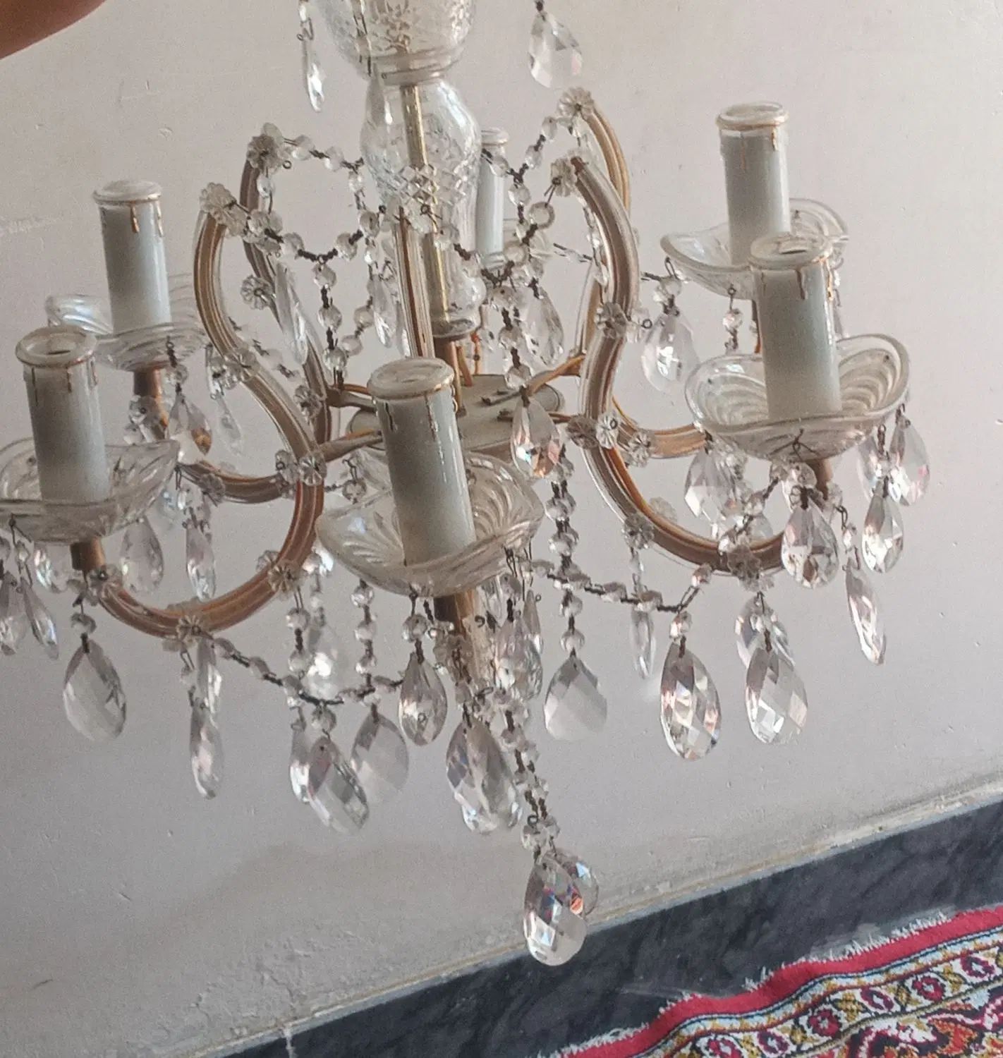 سه عدد لوستر کرستال|لوستر و چراغ آویز|تبریز, |دیوار