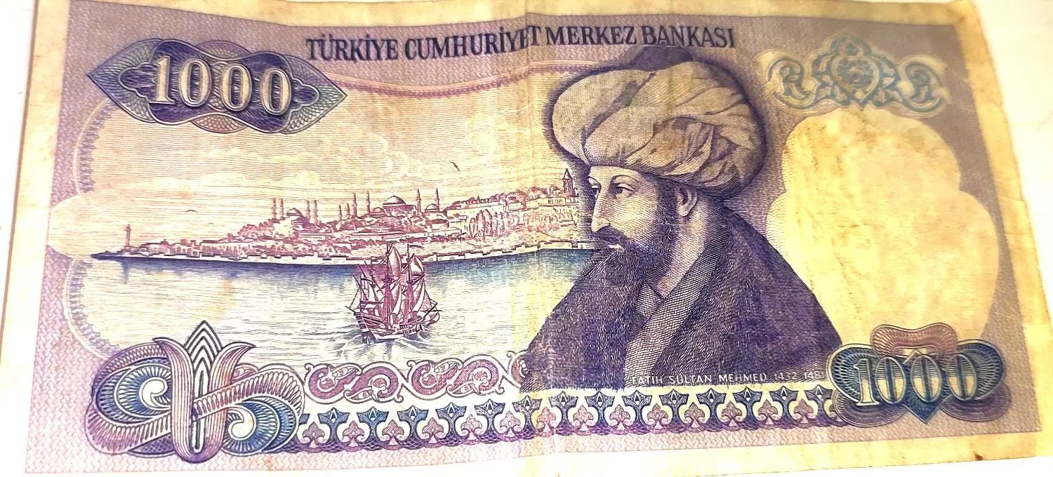 اسکناس ۱۰۰۰لیر ترکیه|کلکسیون سکه، تمبر، اسکناس|تهران, راه آهن|دیوار