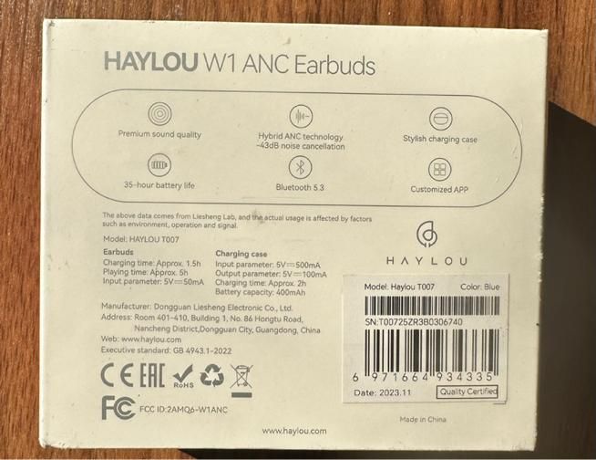 HAYLOU W1 ANC Earbuds ایریاد (هندزفری بیسیم)|لوازم جانبی موبایل و تبلت|تهران, فاطمی|دیوار