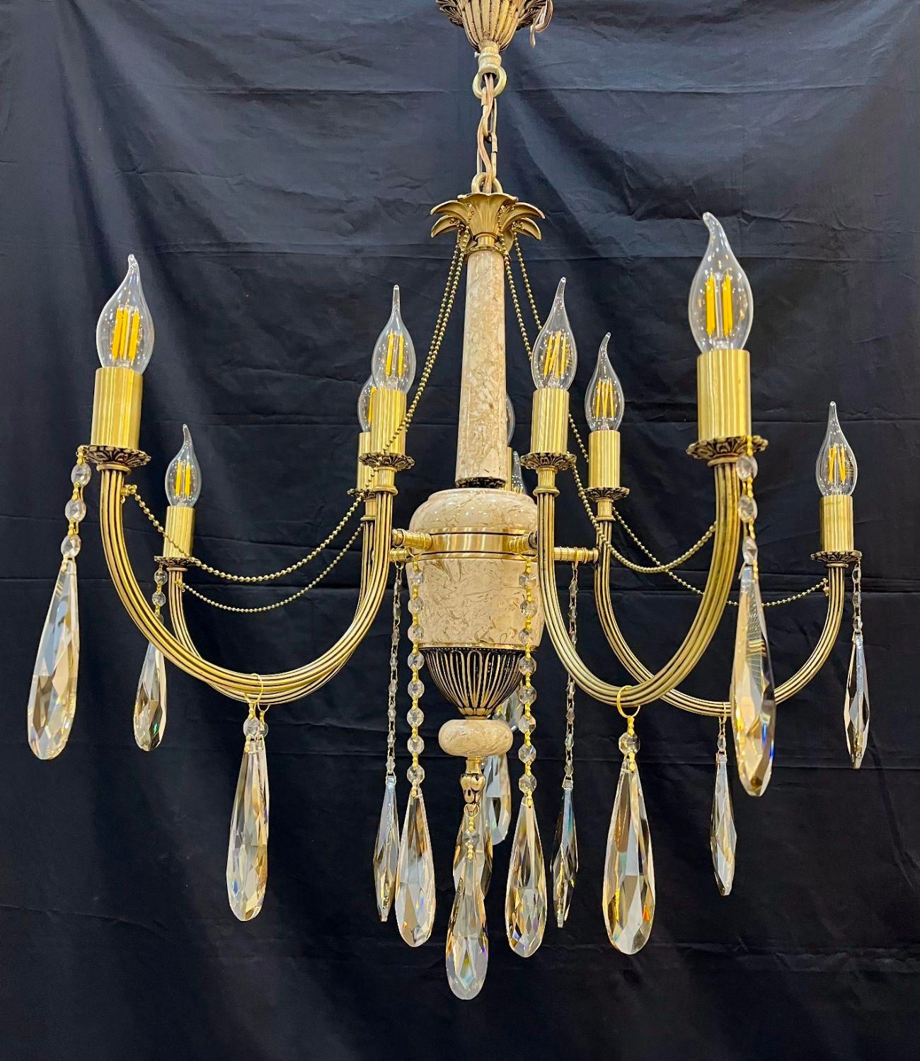 لوستراسکای برنجی کبریتی سنگی/ هشت+دوشعله/سرپیچe42|لوستر و چراغ آویز|تهران, نعمت‌آباد|دیوار