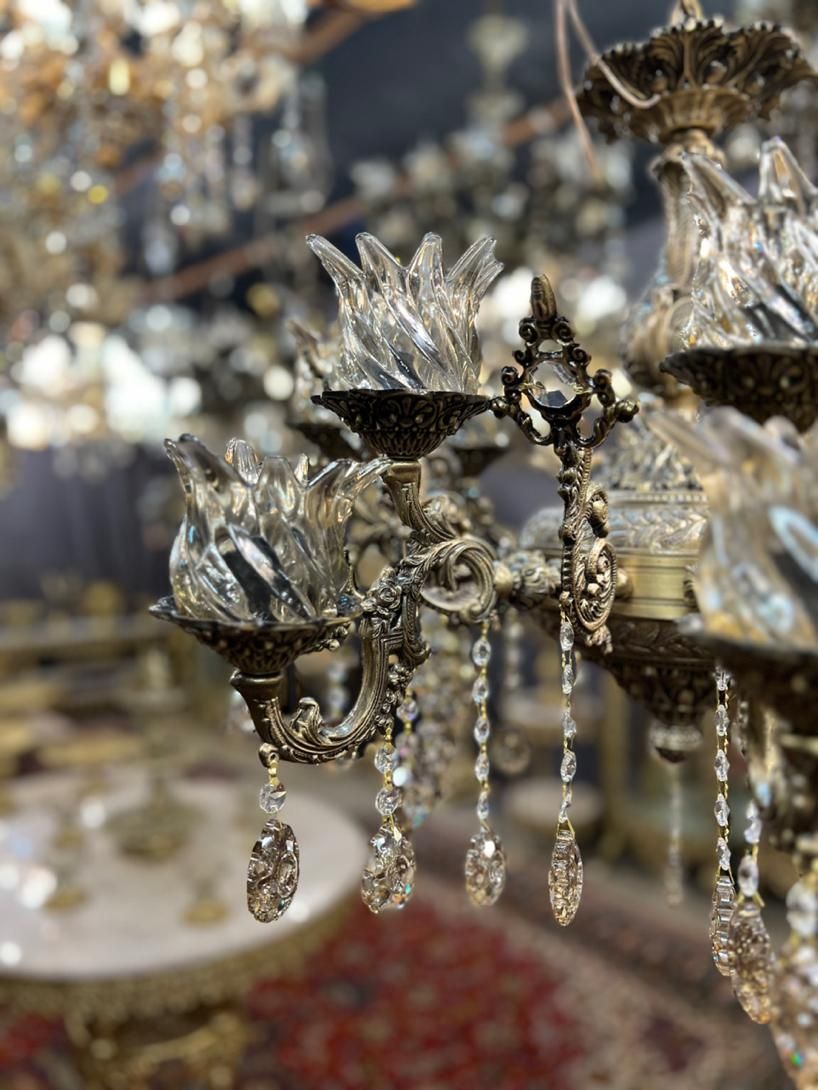 لوستر ۶شعله تولیدی|لوستر و چراغ آویز|اصفهان, باغ فدک|دیوار